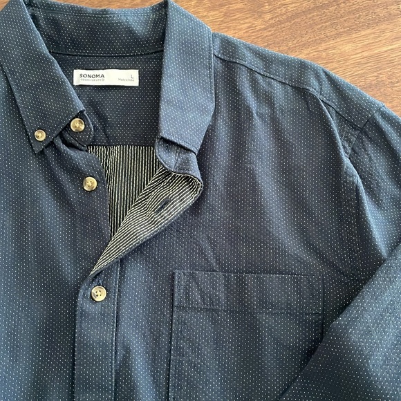 Sonoma blue button down shirt NWOT - Picture 1 of 8